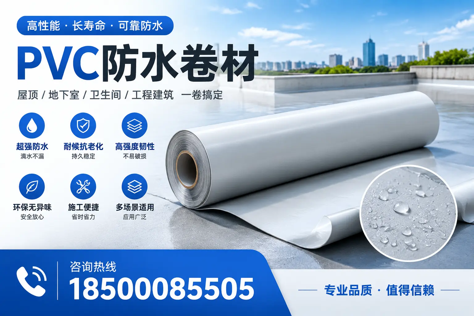 PVC防水卷材的防水效果评测,适合佛山的科学依据
